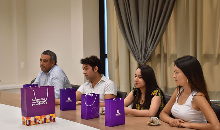 Os estudantes chilenos vieram à Unoesc para o desenvolvimento de um plano de trabalho conjunto entre as duas instituições/Foto: Assessoria de Imprensa
