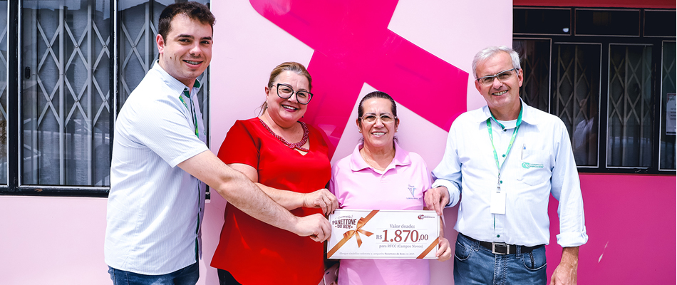 A Rede Feminina de Combate ao Câncer de Campos Novos recebeu R$ 1.870