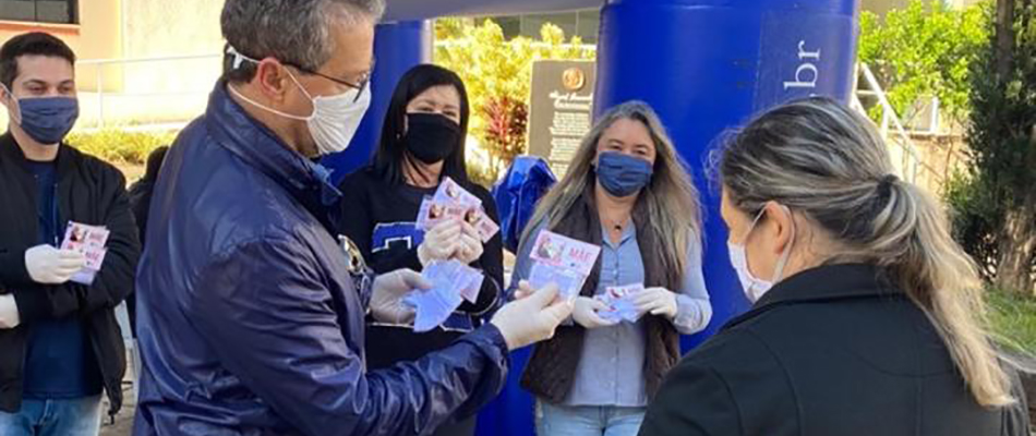 Esta foi a segunda campanha da CDL/Joaçaba de distribuição gratuita de máscaras/Foto: Assessoria de Imprensa