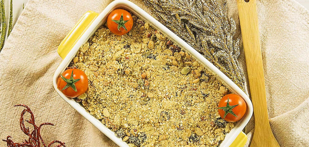 Receita de farofa natalina com frutas e sementes