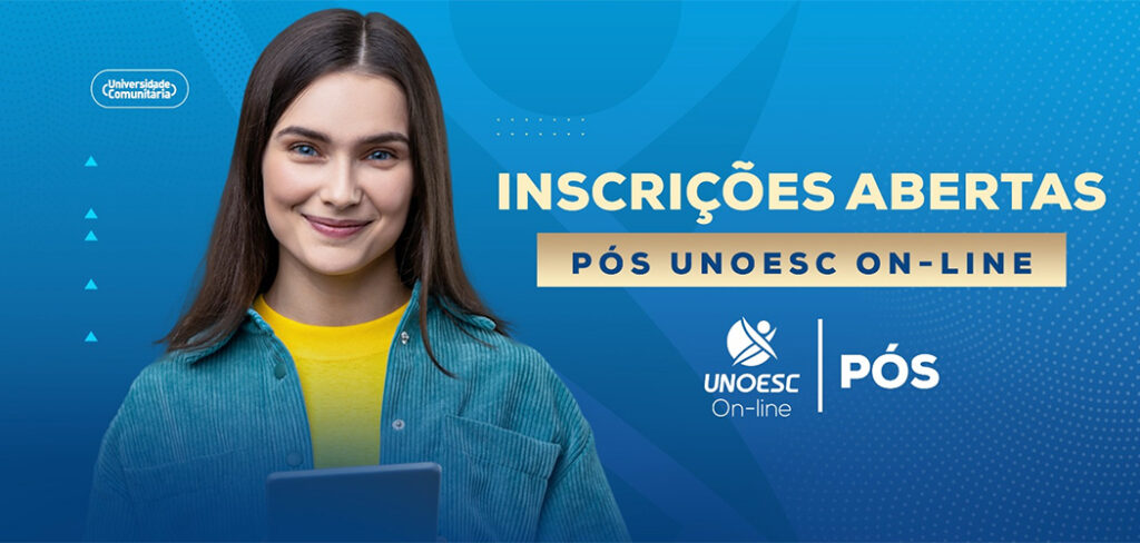 Unoesc On-line está com inscrições abertas e matrículas gratuitas para cursos de Pós-graduação
