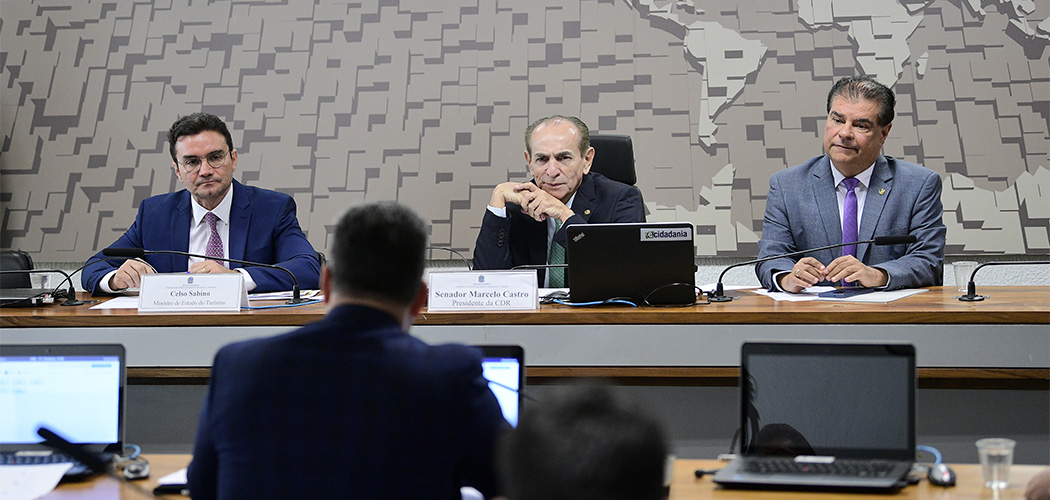 Celso Sabino (esq) apresentou as ações propostas pelo ministério para os próximos dois anos Fonte: Agência Senado