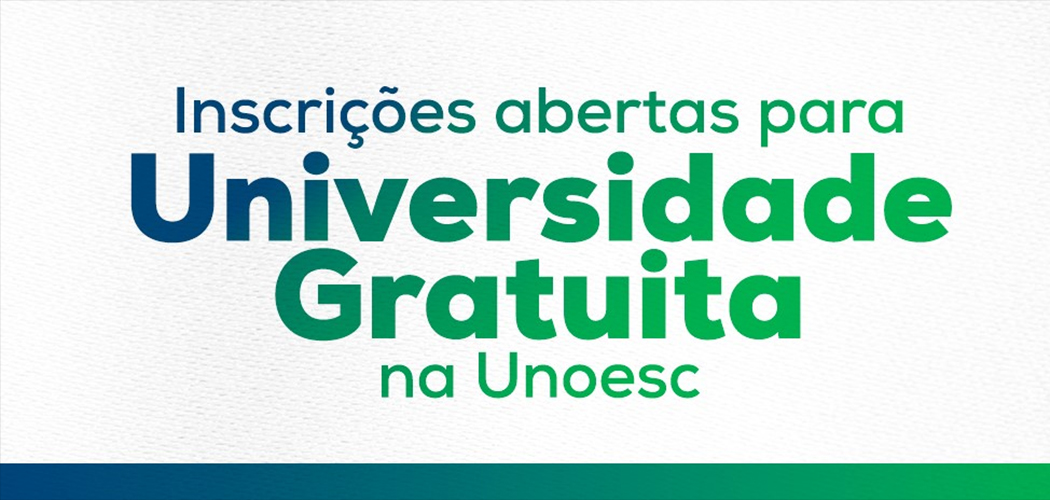 Estudantes da Unoesc podem fazer sua inscrição no programa Universidade Gratuita