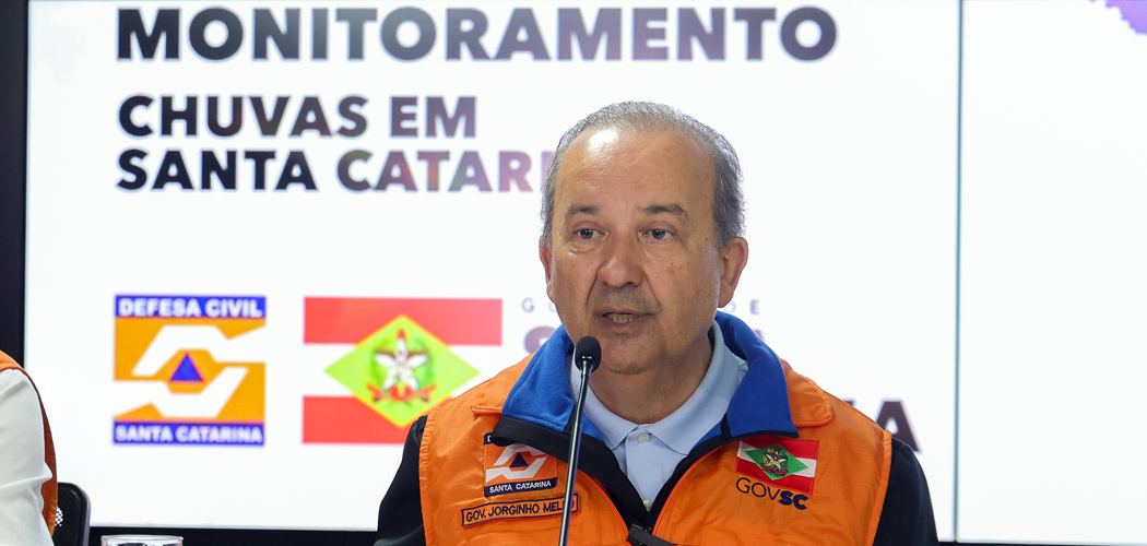 Governador alerta para piora no cenário de chuvas em Santa Catarina