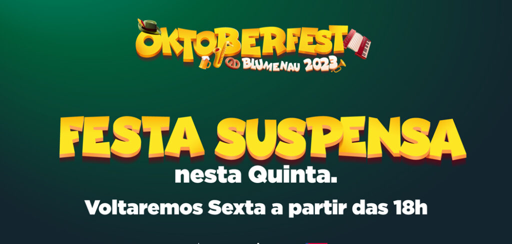 Oktoberfest em Blumenau é suspensa hoje (12) devido às fortes chuvas