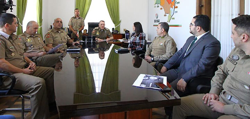 Para a definição das principais ações, foi realizada uma reunião na terça-feira, 3, no gabinete do Comando-Geral da PMSC/ Foto: Paulo Henrique de Santana/CCS