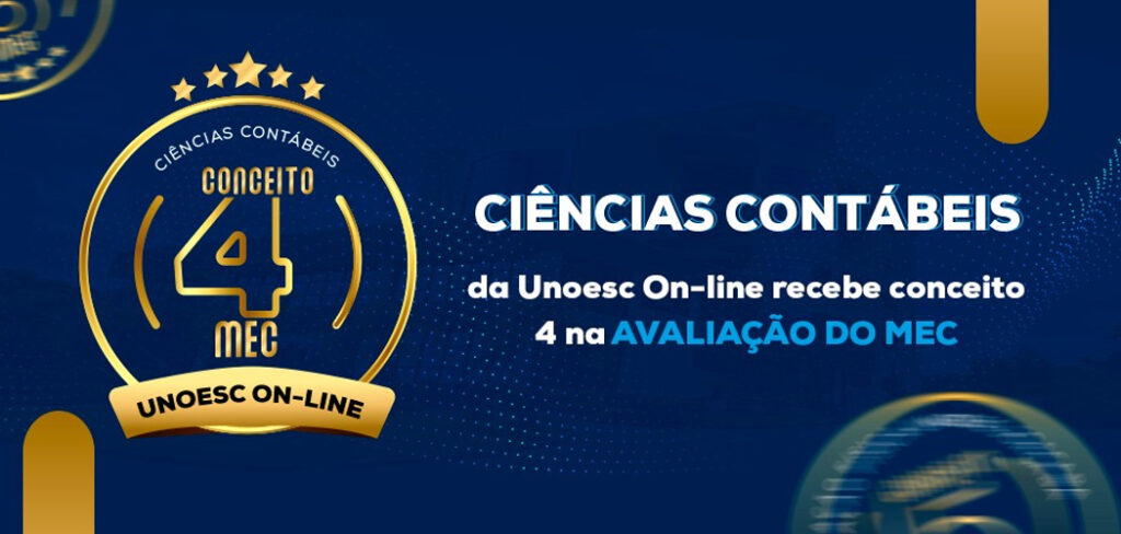 Curso de Ciências Contábeis EaD recebe conceito 4 na avaliação do MEC
