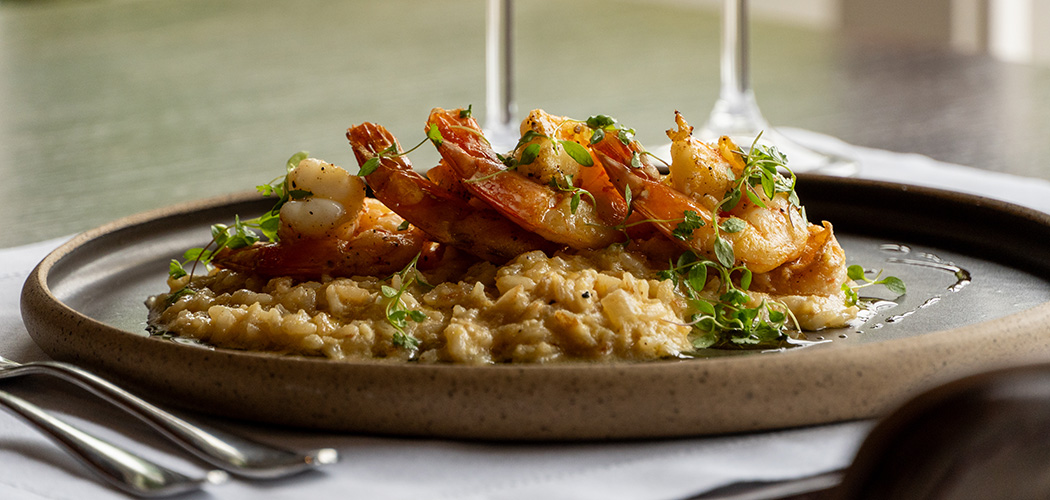 Risoto de limão siciliano com camarões