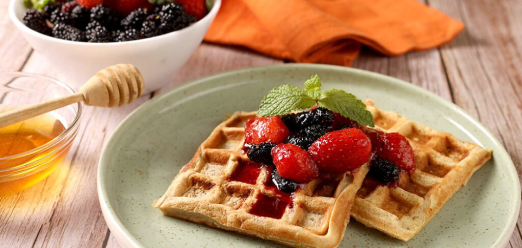 Waffle de Banana e Aveia