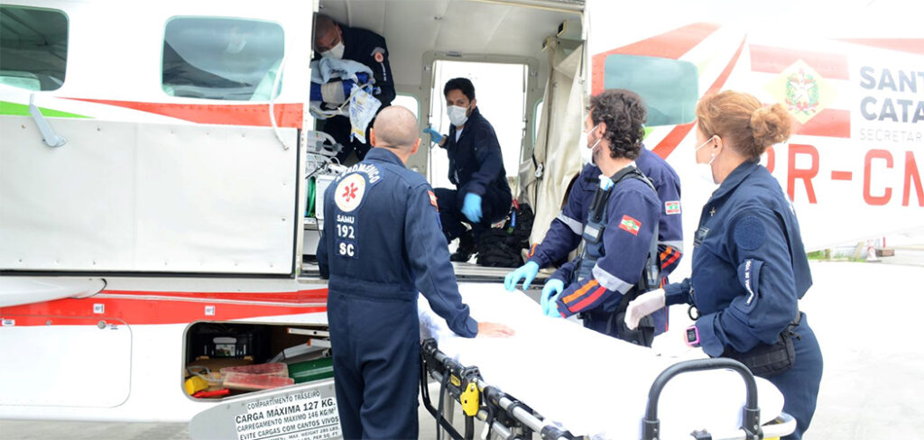 Aeronave Arcanjo baseada em Joaçaba realiza a 1ª missão/Foto\Robson Valverde/SES