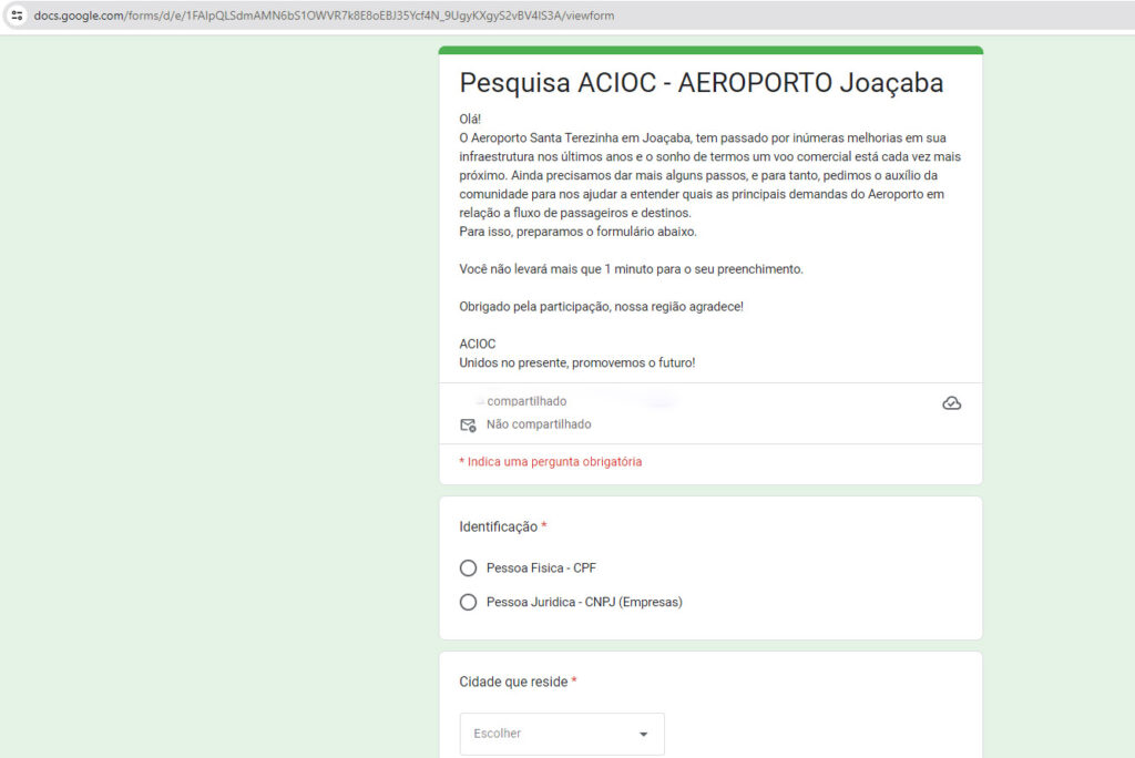 ACIOC terá um levantamento preciso das demandas necessárias do Aeroporto de Joaçaba