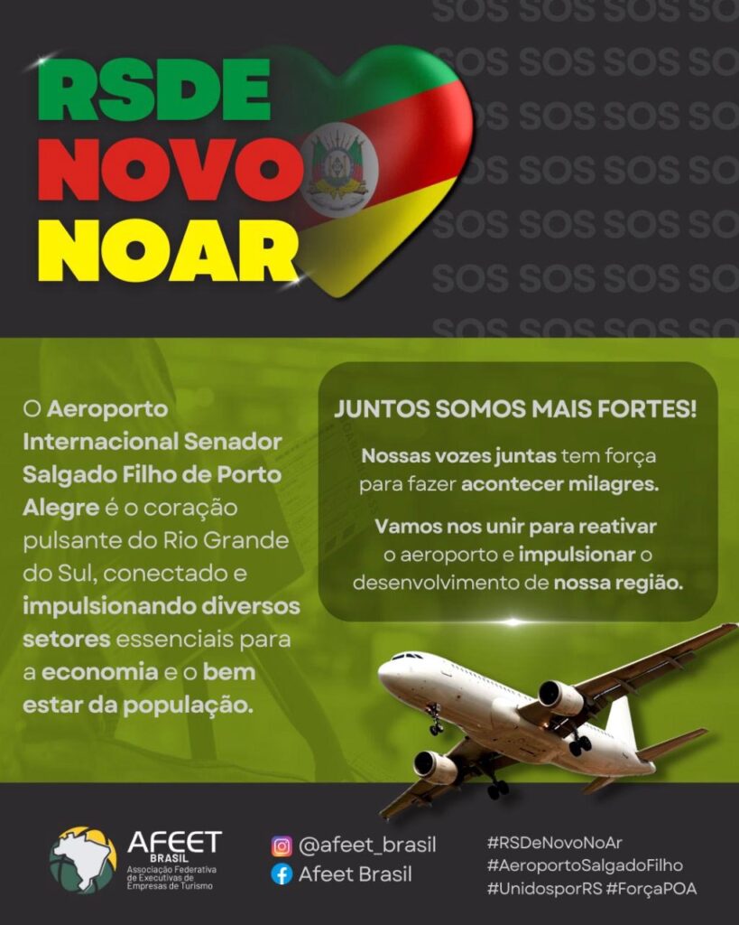 Executivas de Turismo lançam campanha pela abertura do Aeroporto Salgado Filho em Porto Alegre