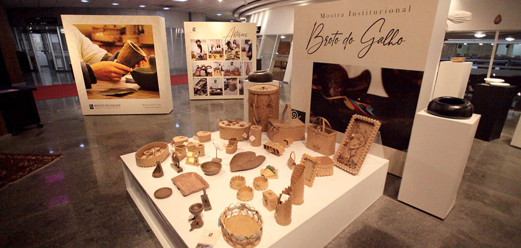 Projeto “Broto do Galho” exibe trabalhos de artesanato sustentável na Alesc/Foto: Solon Soares/Agência AL