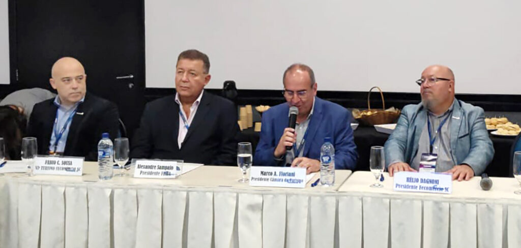 Câmara de Turismo da Fecomércio-SC realiza reunião durante a 35º Encatho & Exprotel/Foto: Maythe Novak-Bom Dia SC