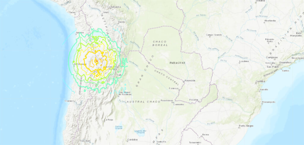 Tremores de terra no Chile puderam ser sentidos em Santa Catarina/ Fonte: United States Geological Survey (USGS)