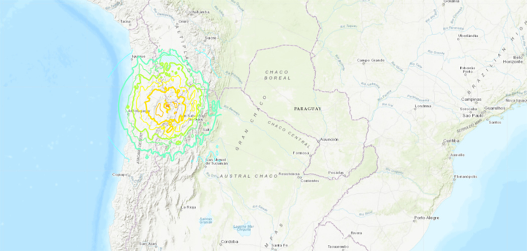 Tremores de terra no Chile puderam ser sentidos em Santa Catarina/ Fonte: United States Geological Survey (USGS)