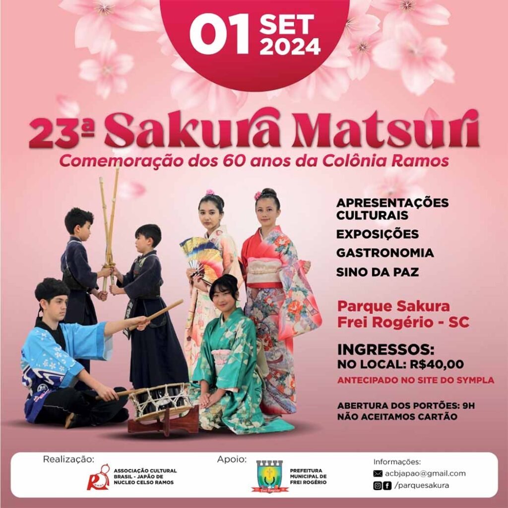 23º Sakura Matsuri acontece domingo 1º de setembro, em Frei Rogério