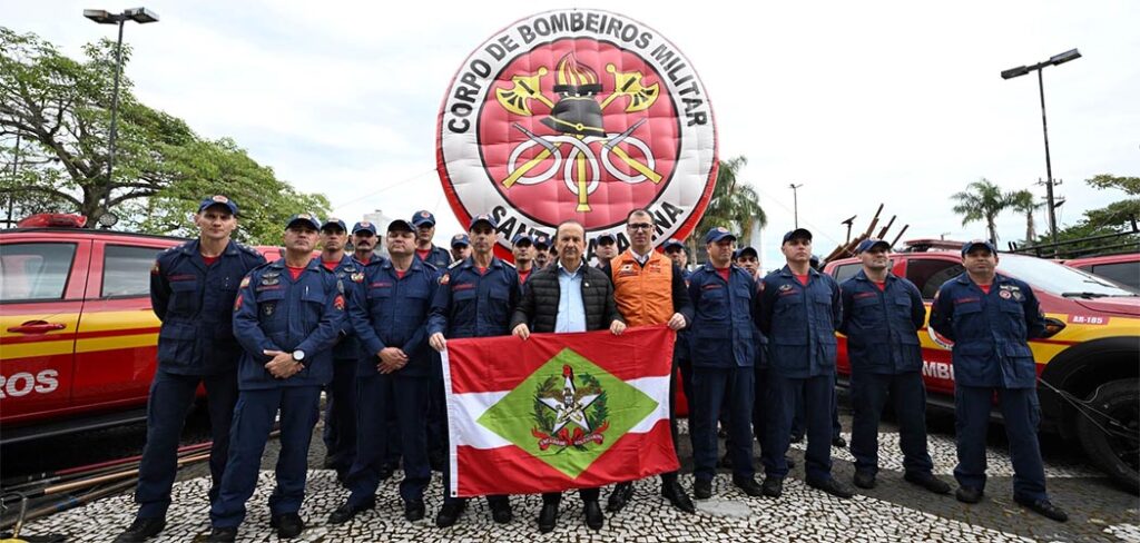 Governador acompanha envio de bombeiros militares catarinenses para combater incêndios no Mato Grosso do Sul