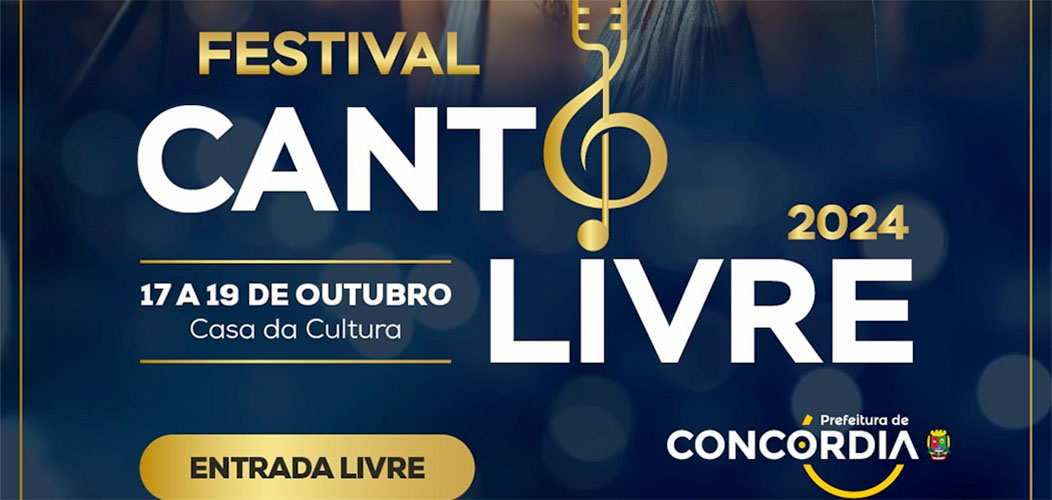 Festival Canto Livre inicia no próximo dia 17 na Casa da Cultura em Concórdia