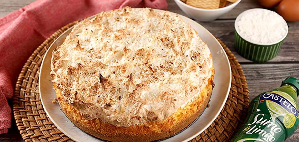 Cheescake de limão com suspiro de coco