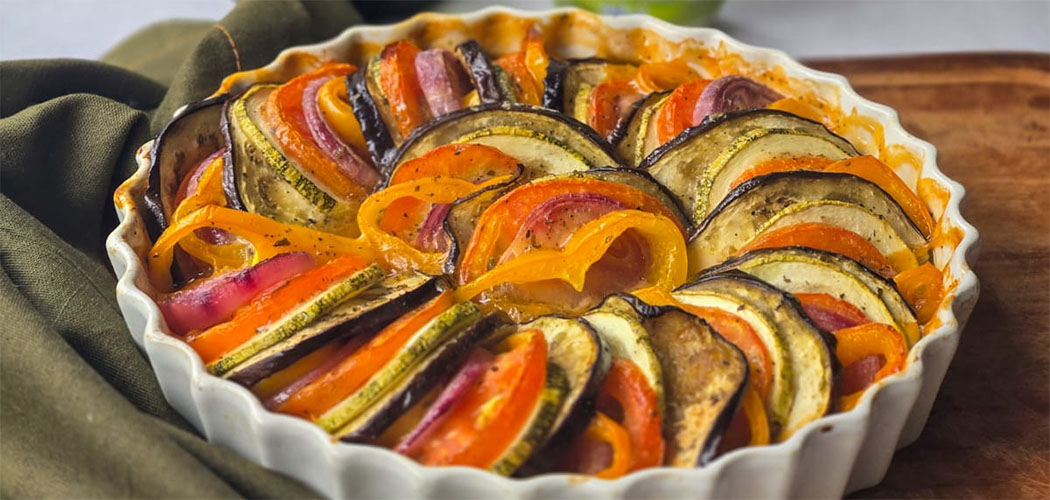 Ratatouille com molho para salada de ervas finas