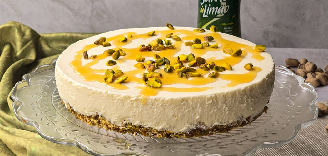 Cheesecake de limão e pistache