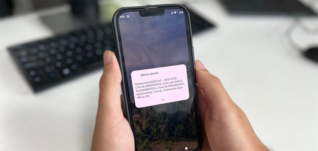 Defesa Civil alerta em tempo real os catarinentes via SMS