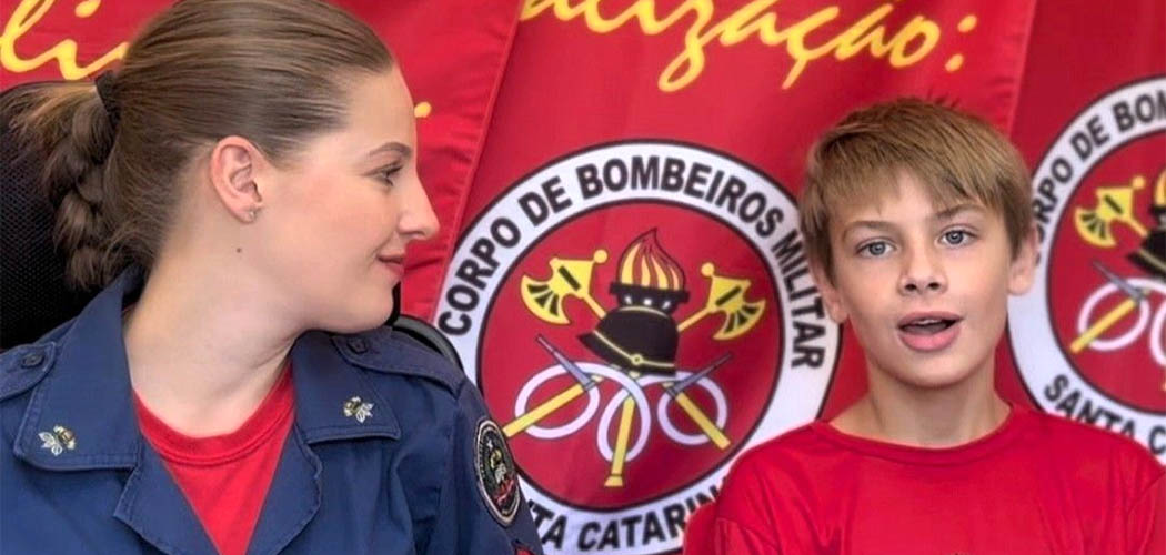 Bombeiro Mirim auxilia na identificação de Incêndio em Joaçaba