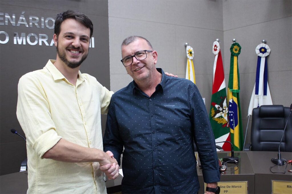 Vereador Leandro Sarto e Marcelo Risson representante da CDL