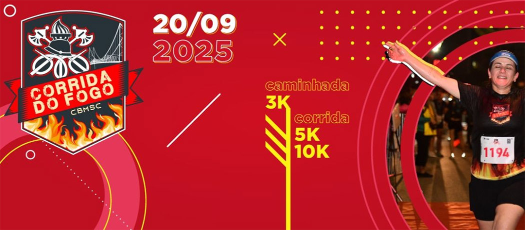 CBMSC abre inscrições para a 3ª corrida do fogo em Florianópolis