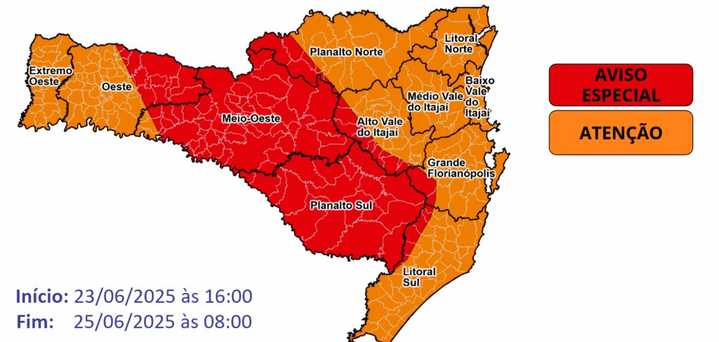 Defesa Civil emite Alerta Vermelho para o frio intenso em SC