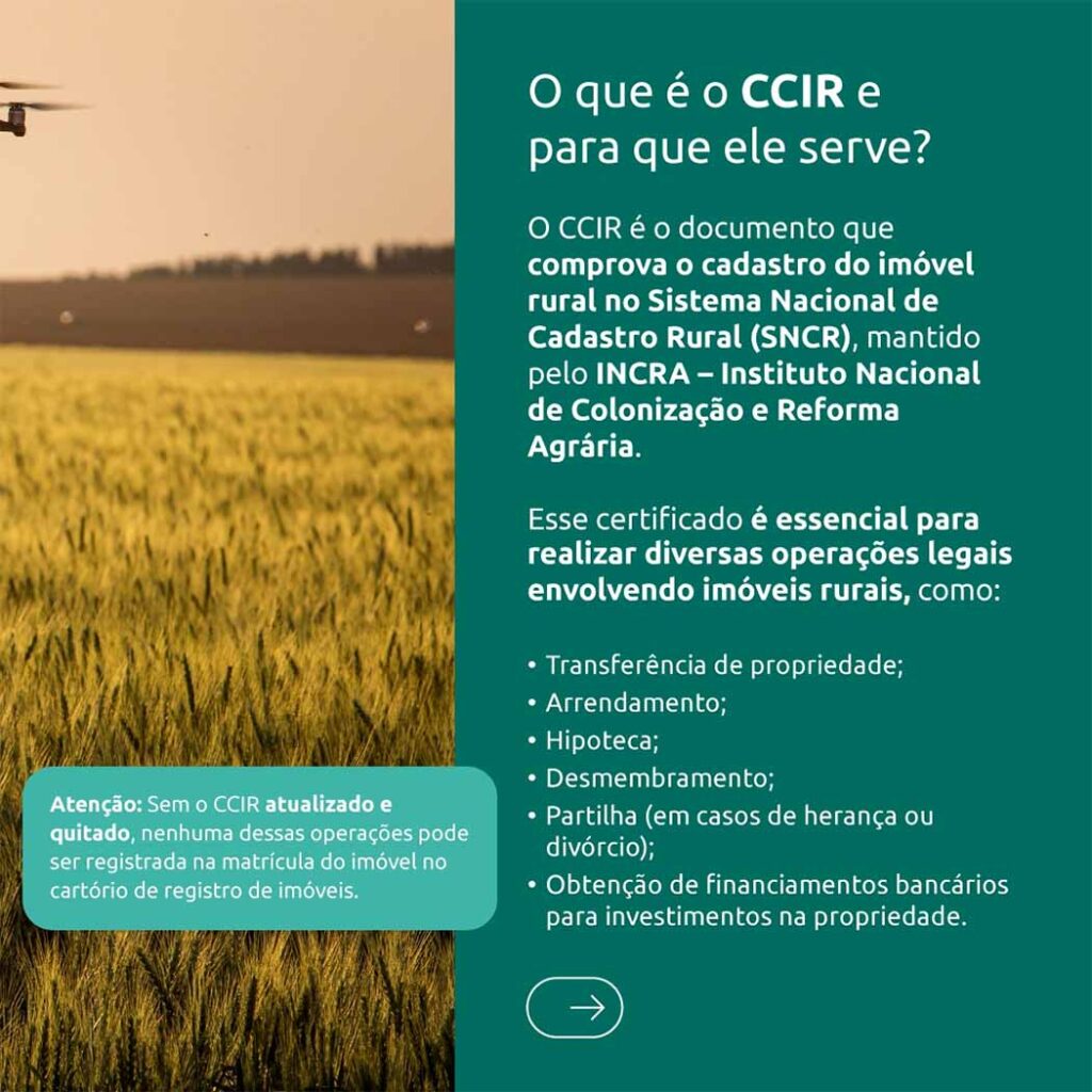 A emissão é um requisito legal para a realização de diversas operações envolvendo imóveis rural