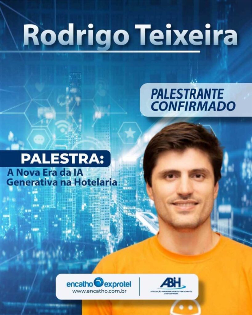 Rodrigo Teixeira, CEO da Asksuite irá palestrar sobre o uso inteligente da IA na Hotelaria
