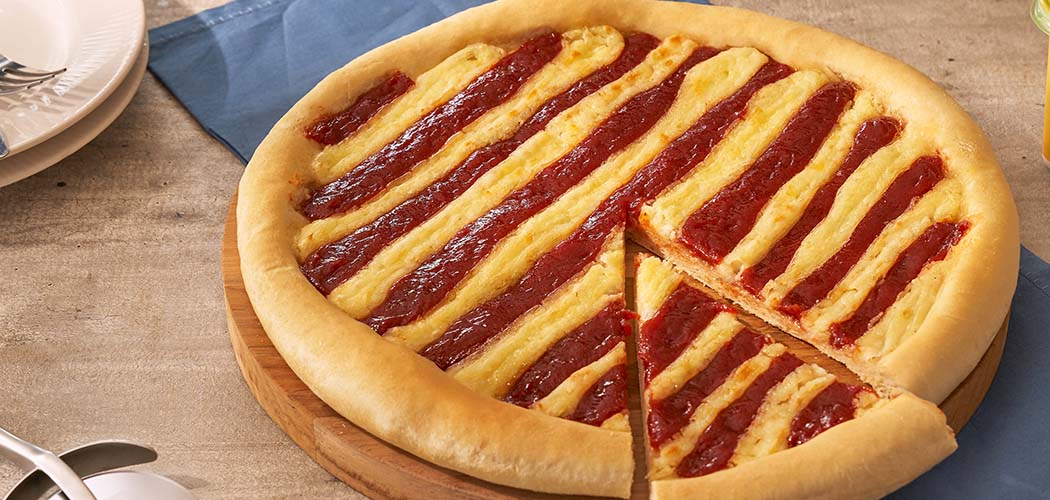 Pizza doce de Romeu e Julieta