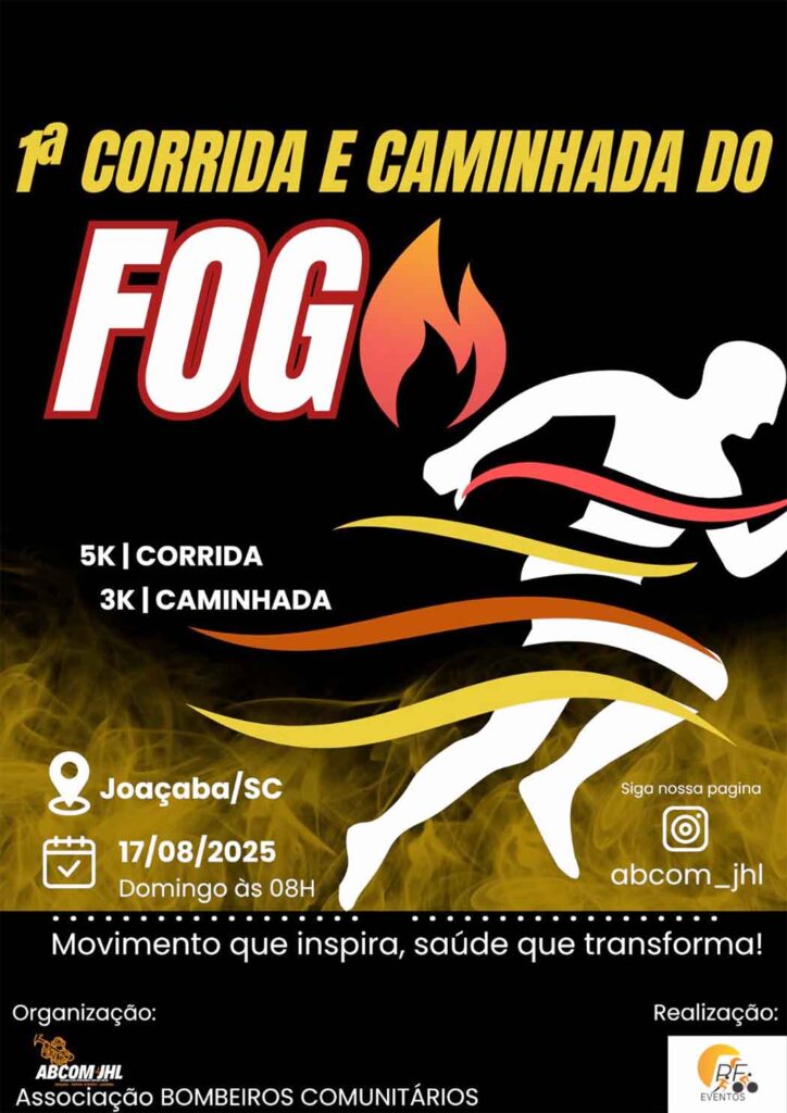 A Corrida e Caminhada do Fogo será um ponto de arrecadação de alimentos não-perecíveis