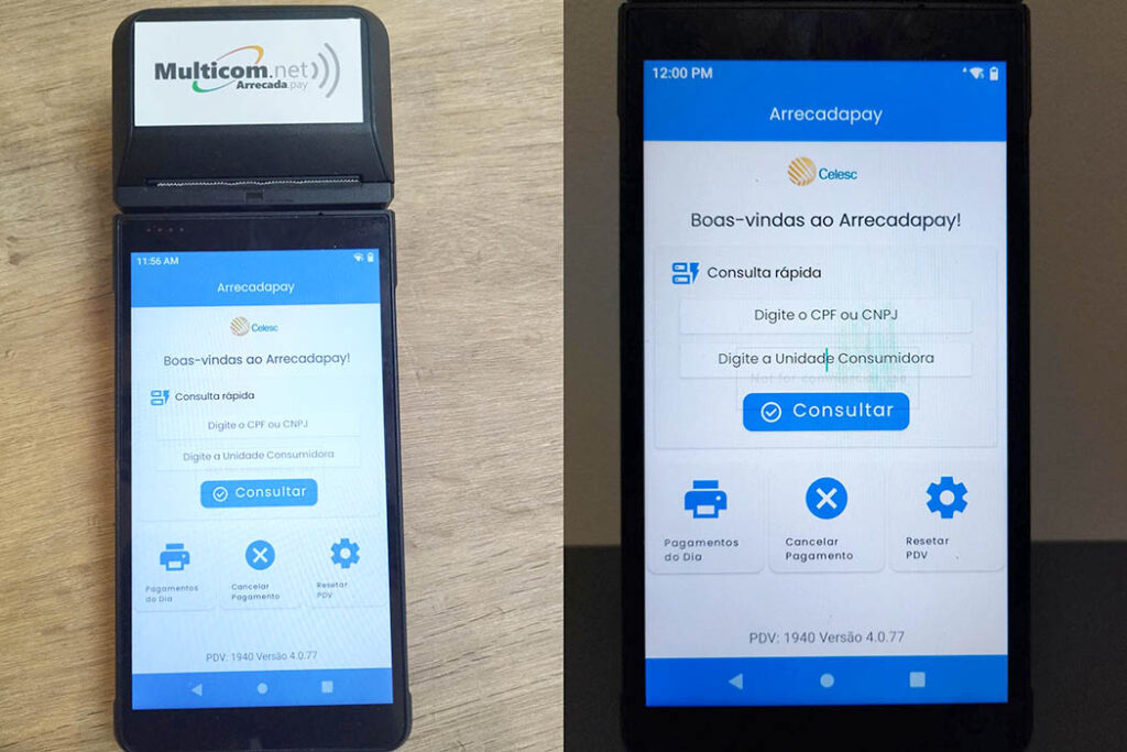 Celesc Joaçaba pagamento com cartão 