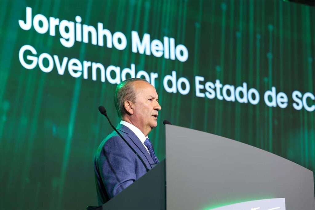 A Fiesc é uma parceira do nosso governo, sempre estamos juntos dialogando sobre os desafios do estado enfatizou em seu discurso Jorginho Mello/Foto: Roberto Zacarias
