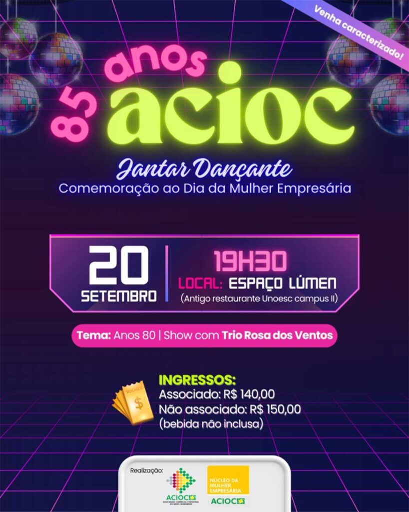 ACIOC 85 anos jantar dançante