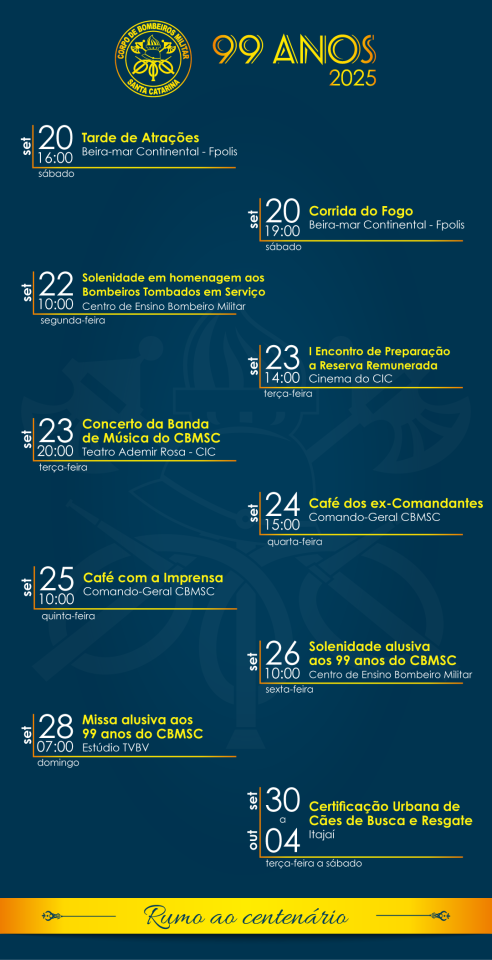 CBMSC comemora 99 anos de serviço no estado