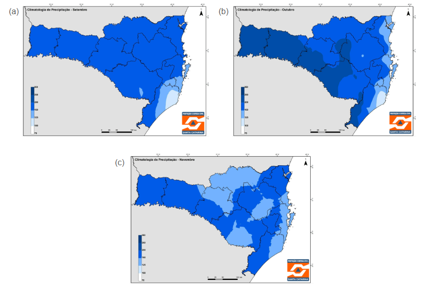 Primavera será marcada por chuvas mais frequentes em SC