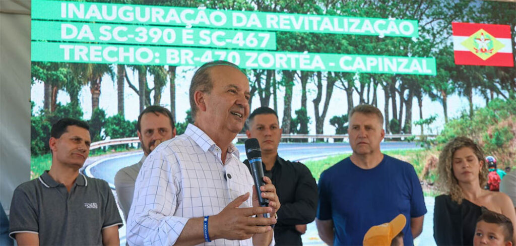 Jorginho Mello inaugura revitalização da SC-390 e da SC-467 entre Zortéa e Capinzal