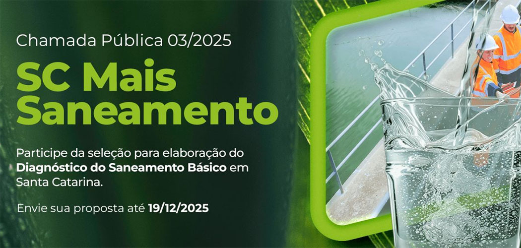 Semae e BRDE lançam edital para diagnóstico do saneamento em SC