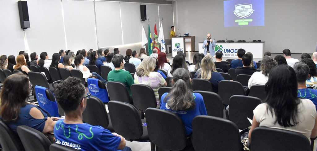 A abertura do evento contou com a presença do reitor da Unoesc, professor Ricardo Antonio De Marco