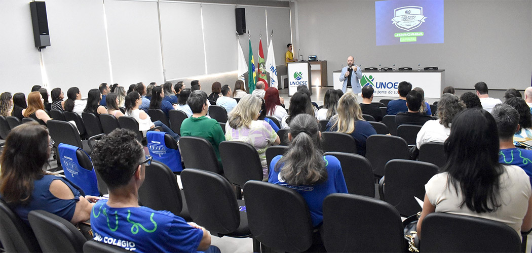 A abertura do evento contou com a presença do reitor da Unoesc, professor Ricardo Antonio De Marco