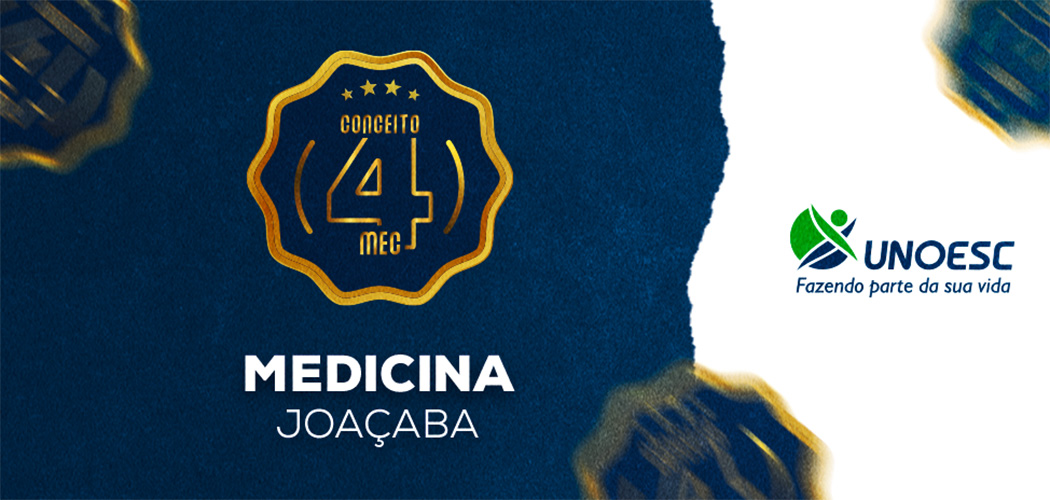 O curso de Medicina da Unoesc Joaçaba alcançou destaque ao obter conceito 4 na primeira edição do Exame Nacional de Avaliação da Formação Médica (Enamed)