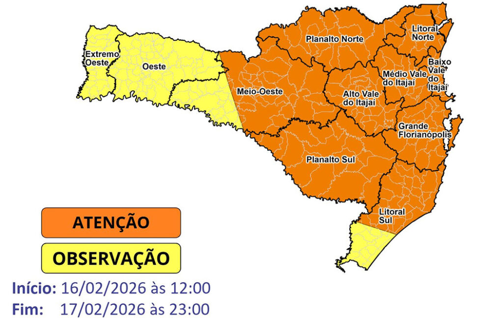 Calor acima dos 35°C e temporais em SC