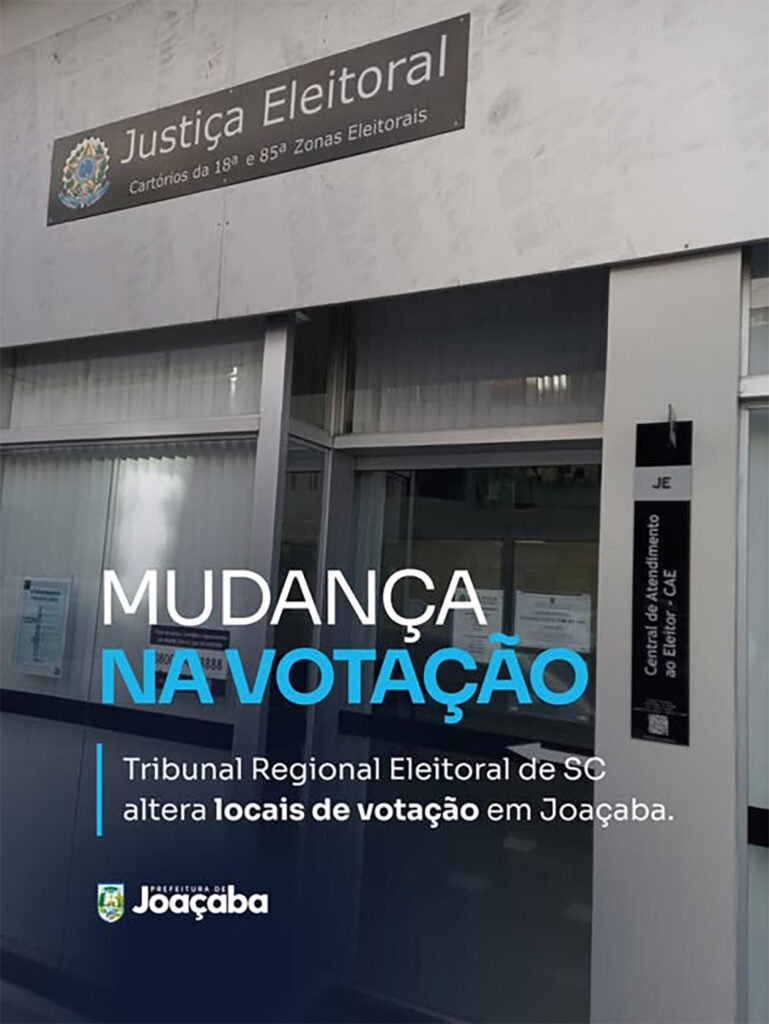 TRE-SC altera locais de votação eleições em Joaçaba