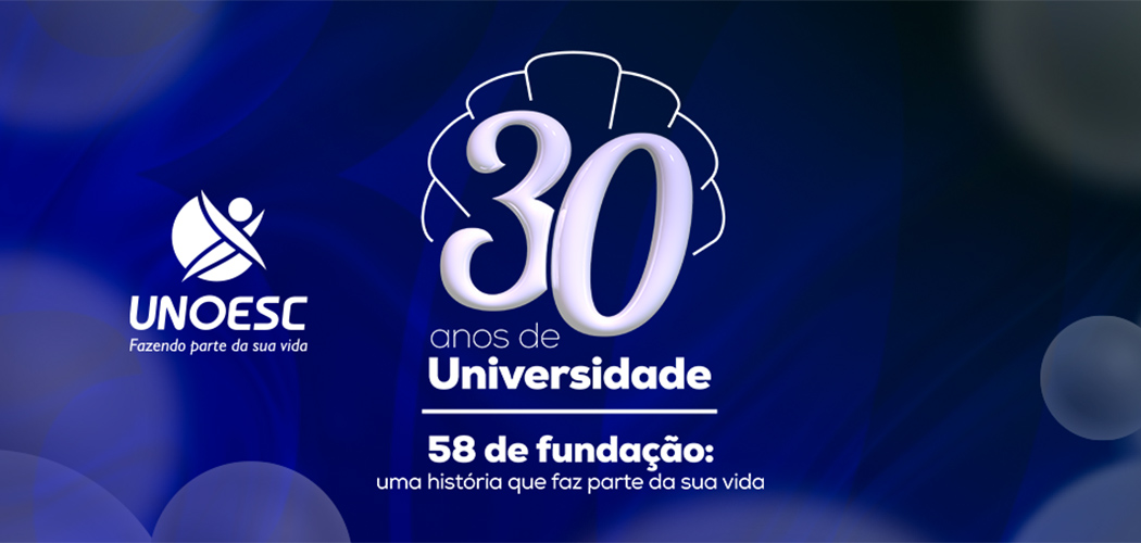 selo comemorativo dos 30 anos de Universidade e dos 58 anos de Fundação