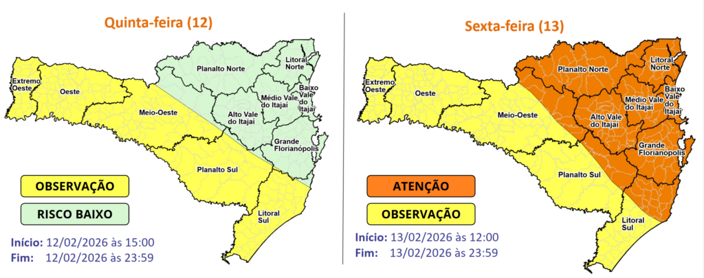 Carnaval 2026 terá variação de temperaturas e temporais em Santa Catarina