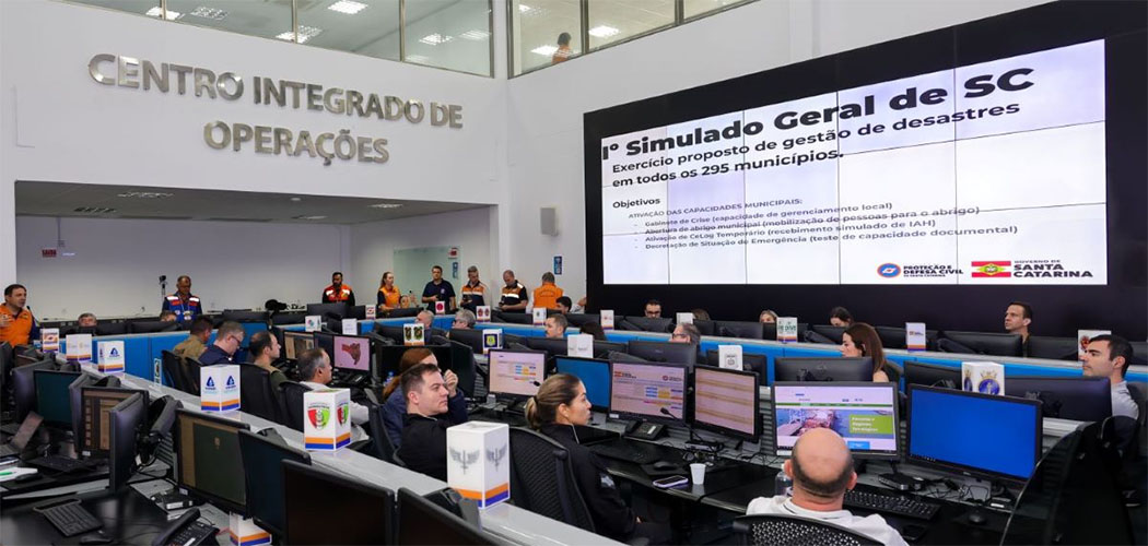 SC bate recorde de adesão e lidera maior simulado de gestão de desastres do país neste domingo